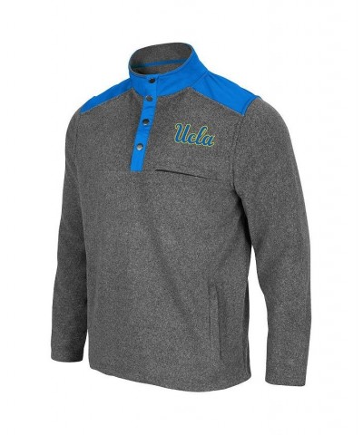 Men's Heathered Charcoal, Blue UCLA Bruins Huff Snap Pullover $37.50 Sweatshirt