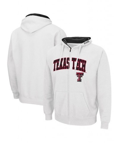 Men's White Texas Tech Red Raiders Arch and Logo 3.0 Full-Zip Hoodie $34.19 Sweatshirt