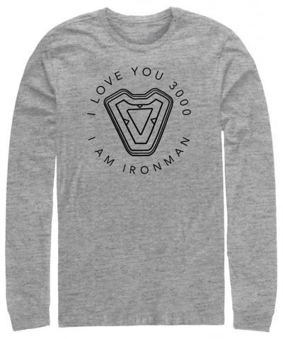 Marvel Men's Avengers Endgame Iron Man I Love You 3000, Long Sleeve T-shirt Gray $20.00 T-Shirts