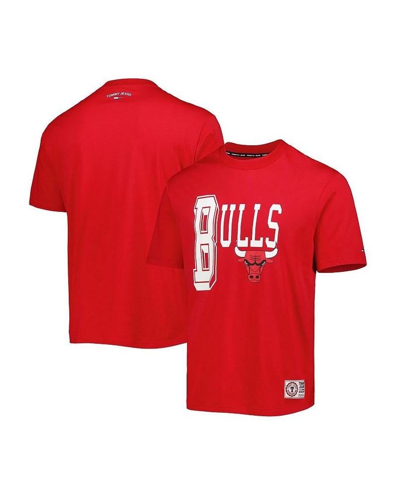 Men's Red Chicago Bulls Mel Varsity T-shirt $26.49 T-Shirts