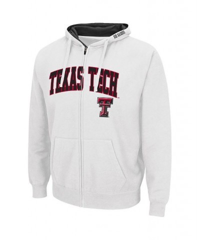 Men's White Texas Tech Red Raiders Arch and Logo 3.0 Full-Zip Hoodie $34.19 Sweatshirt