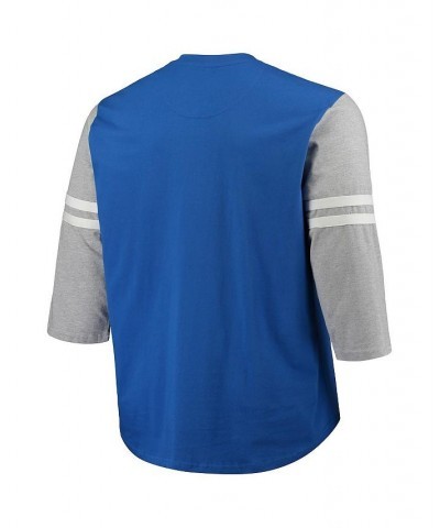 Men's Royal Los Angeles Rams Big and Tall Henley 3/4-Sleeve T-shirt $24.20 T-Shirts