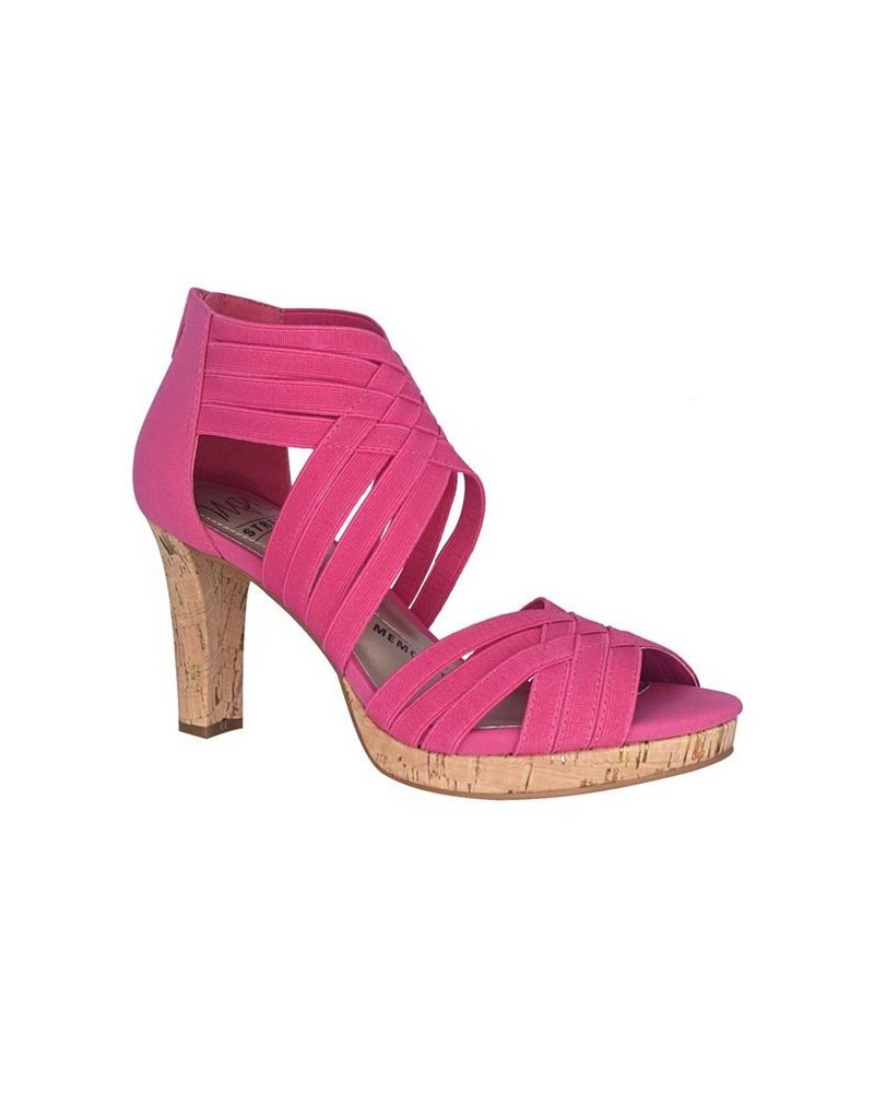 Women's Tauna Memory Foam Platform Dress Sandal Pink $47.70 Shoes