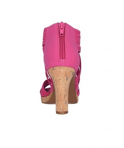 Women's Tauna Memory Foam Platform Dress Sandal Pink $47.70 Shoes