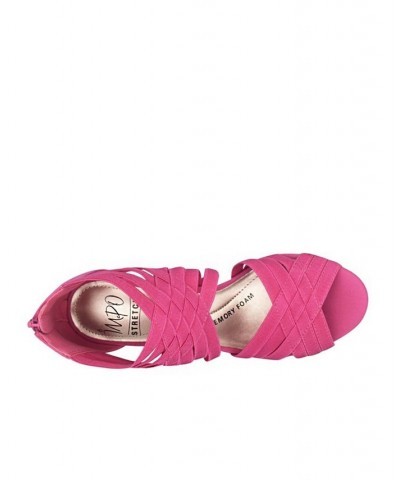 Women's Tauna Memory Foam Platform Dress Sandal Pink $47.70 Shoes