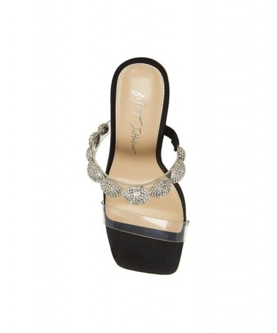 Women's Troy Lucite Wedge Evening Sandals Black $61.09 Shoes