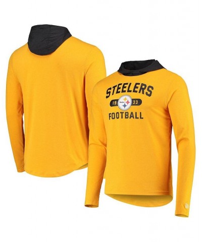 Men's Gold, Black Pittsburgh Steelers Active Block Hoodie Long Sleeve T-shirt $26.40 T-Shirts