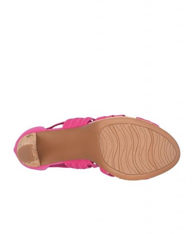 Women's Tauna Memory Foam Platform Dress Sandal Pink $47.70 Shoes