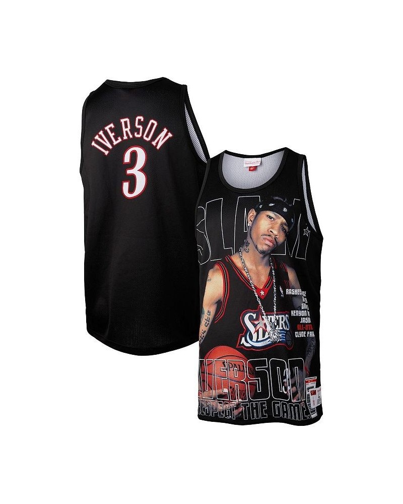 Men's Allen Iverson Black Philadelphia 76ers Slam Player Tank Top $48.44 T-Shirts