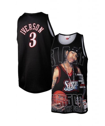 Men's Allen Iverson Black Philadelphia 76ers Slam Player Tank Top $48.44 T-Shirts