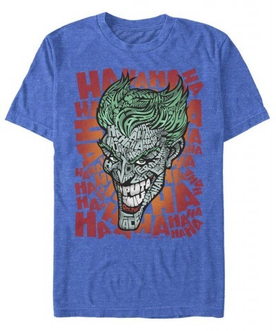 Men's Batman Ha Ha Ha Face Short Sleeve T-shirt Blue $16.10 T-Shirts