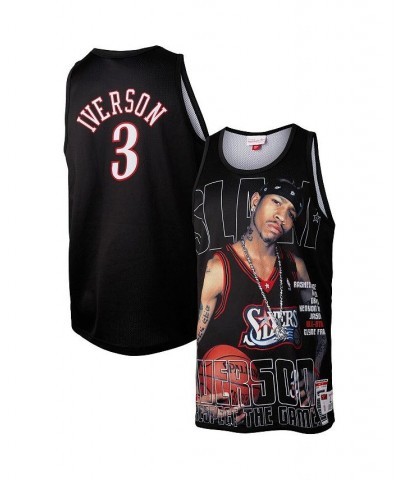 Men's Allen Iverson Black Philadelphia 76ers Slam Player Tank Top $48.44 T-Shirts