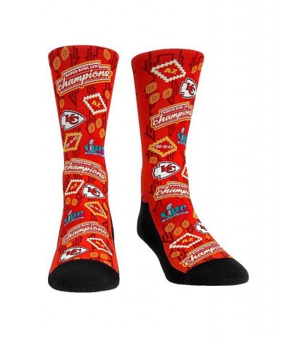 Men's and Women's Socks Kansas City Chiefs Super Bowl LVII Champions All Over Crew Socks $15.89 Socks