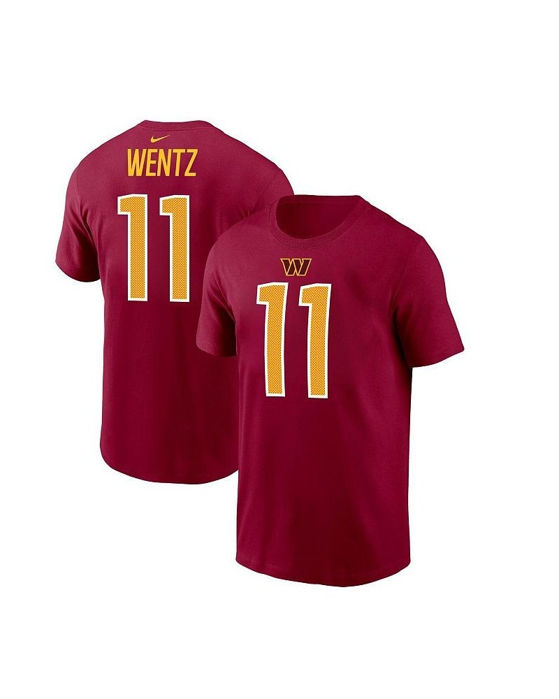 Men's Carson Wentz Burgundy Washington Commanders Player Name & Number T-shirt $21.19 T-Shirts