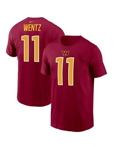 Men's Carson Wentz Burgundy Washington Commanders Player Name & Number T-shirt $21.19 T-Shirts