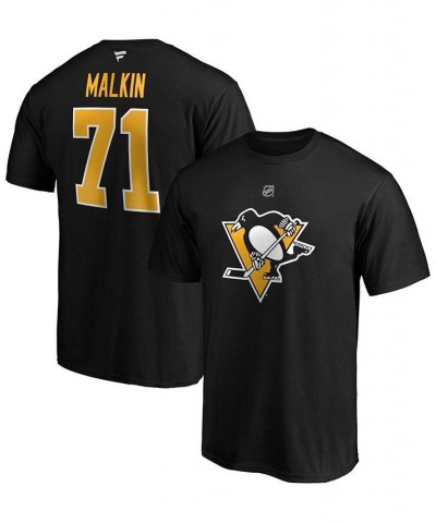 Men's Evgeni Malkin Black Pittsburgh Penguins Team Authentic Stack Name and Number T-shirt $14.62 T-Shirts