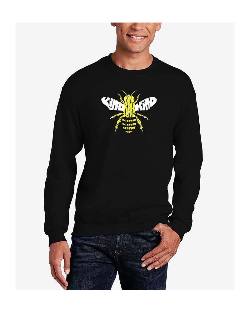 Men's Bee Kind Word Art Crew Neck Sweatshirt Black $27.49 Sweatshirt