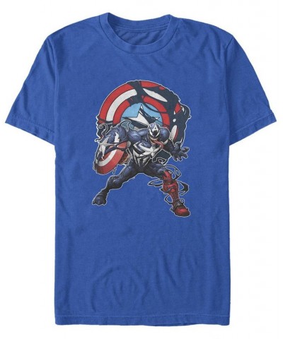 Men's Captain Venom Short Sleeve Crew T-shirt Blue $16.80 T-Shirts