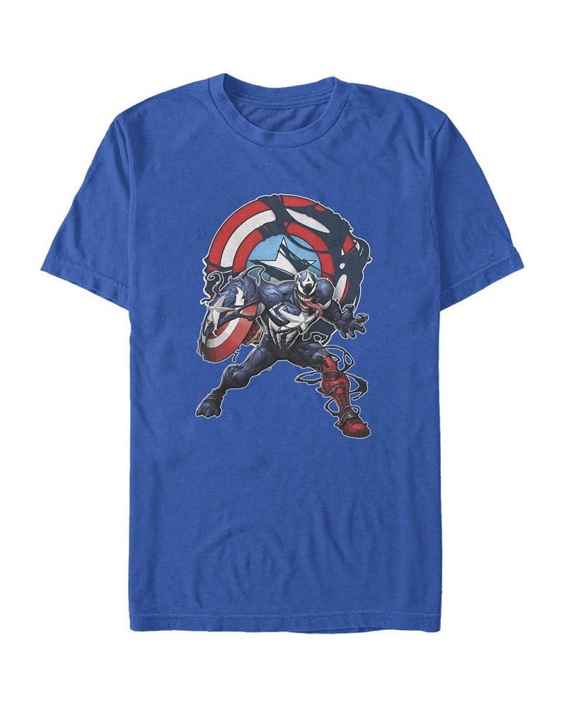 Men's Captain Venom Short Sleeve Crew T-shirt Blue $16.80 T-Shirts