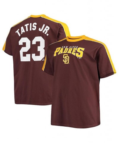 Men's Fernando Tatis Jr. Brown and Gold San Diego Padres Big and Tall Fashion Piping Player T-shirt $25.99 T-Shirts