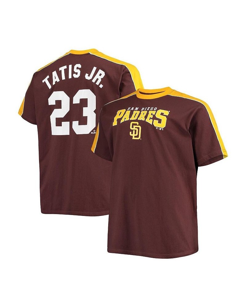 Men's Fernando Tatis Jr. Brown and Gold San Diego Padres Big and Tall Fashion Piping Player T-shirt $25.99 T-Shirts