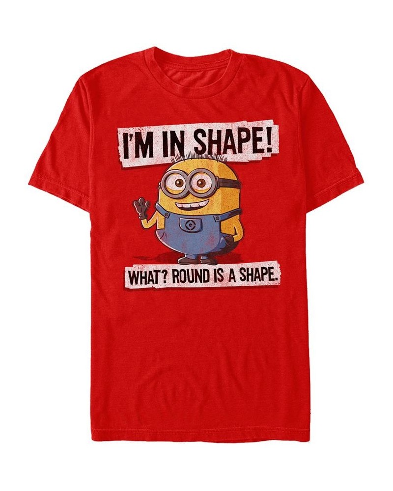 Minions Illumination Men's Despicable Me I'M In Shape Short Sleeve T-Shirt Red $20.99 T-Shirts