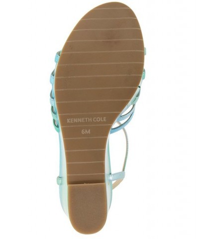 Women's Celia Platform Wedge Sandals Blue $58.05 Shoes