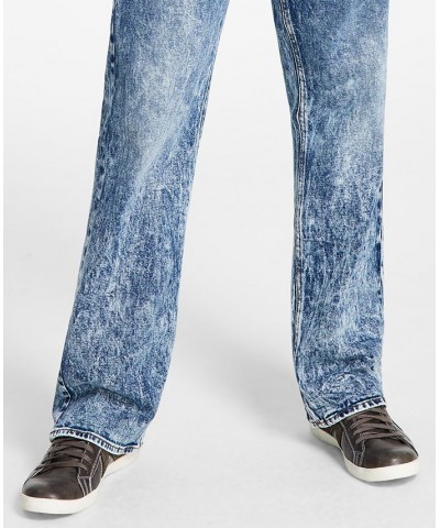 Men's Vermont Straight Leg Boot Cut Ston Wash Jeans Blue $36.65 Jeans