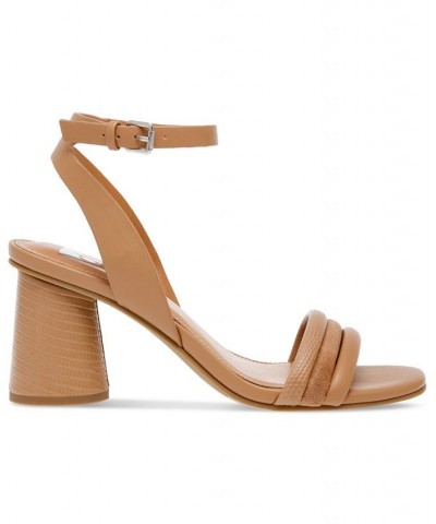 Women's Fleck Two-Piece Ankle-Strap City Sandals Brown $42.66 Shoes