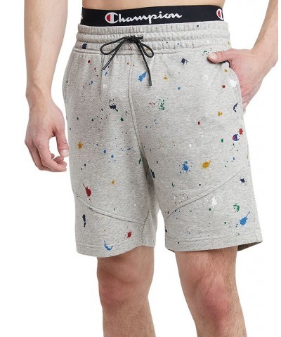 Men's Global Explorer Slim-Fit Paint Splatter-Print 8" French Terry Shorts Gray $15.54 Shorts