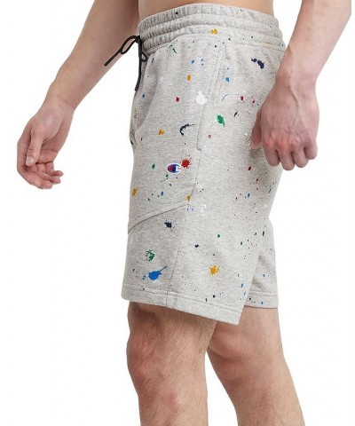 Men's Global Explorer Slim-Fit Paint Splatter-Print 8" French Terry Shorts Gray $15.54 Shorts