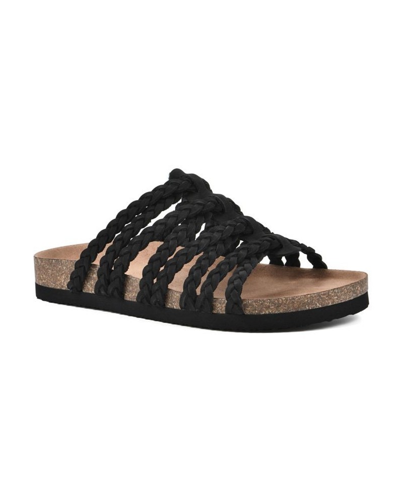 Women's Hamza Slide Footbeds Sandals Black $35.19 Shoes