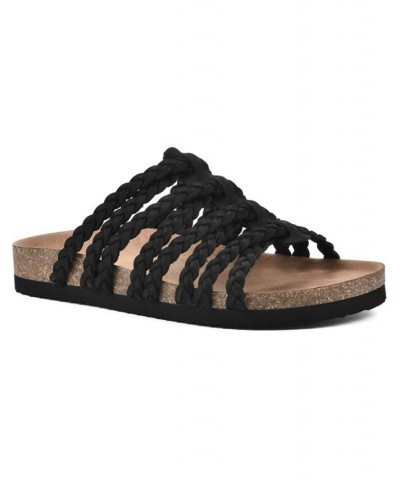 Women's Hamza Slide Footbeds Sandals Black $35.19 Shoes