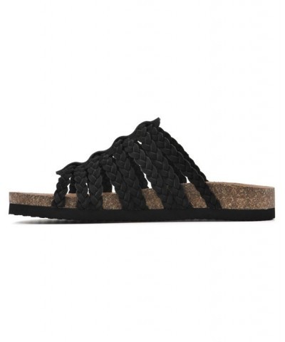 Women's Hamza Slide Footbeds Sandals Black $35.19 Shoes