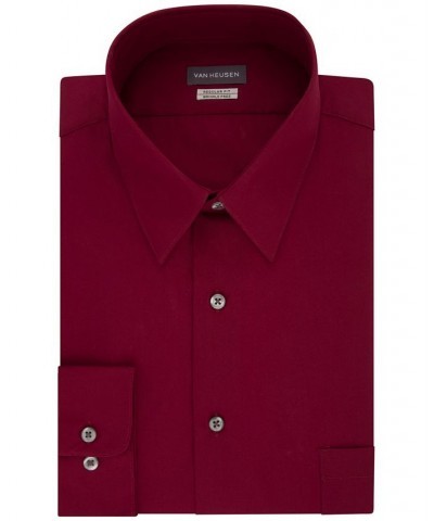 Men's Classic-Fit Point Collar Poplin Dress Shirt Magenta $14.51 Dress Shirts