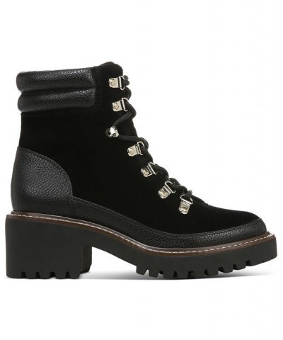 Maddyson Lace-Up Log-Sole Memory Foam Booties Black $25.17 Shoes