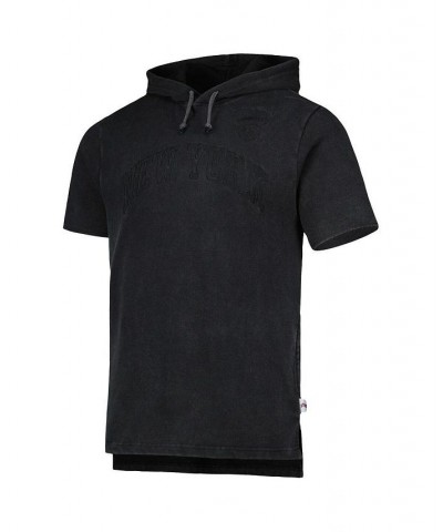 Men's Black New York Knicks Tonal Short Sleeve Pullover Hoodie $36.50 Sweatshirt