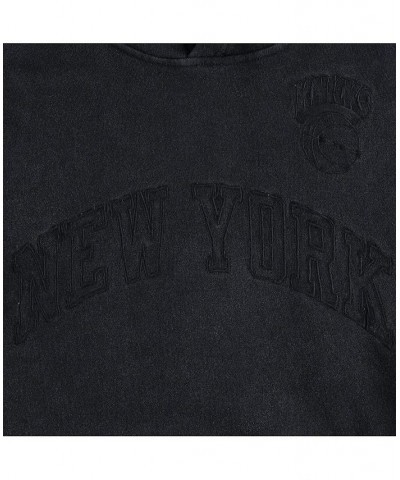 Men's Black New York Knicks Tonal Short Sleeve Pullover Hoodie $36.50 Sweatshirt