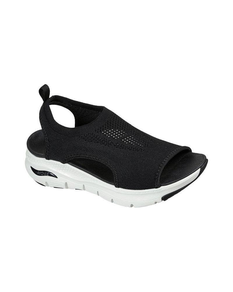 Women's Arch Fit Arch Support - City Catch Walking Sandals Black $29.25 Shoes