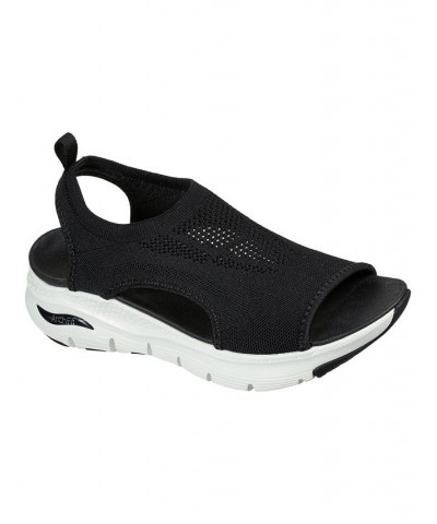 Women's Arch Fit Arch Support - City Catch Walking Sandals Black $29.25 Shoes