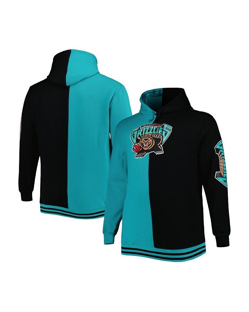 Men's Teal and Black Memphis Grizzlies Big and Tall Hardwood Classics Split Pullover Hoodie $41.60 Sweatshirt