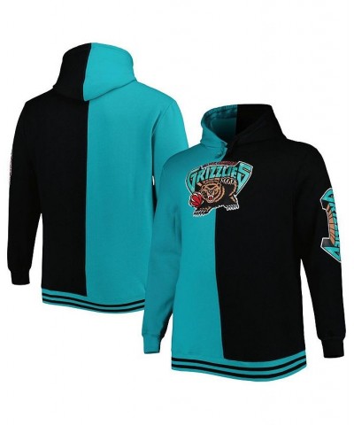 Men's Teal and Black Memphis Grizzlies Big and Tall Hardwood Classics Split Pullover Hoodie $41.60 Sweatshirt