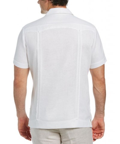 Short-Sleeve 4-Pocket 100% Linen Guayabera Shirt Bright White $30.16 Shirts