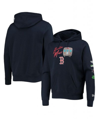 Men's Navy Boston Red Sox City Transit Pullover Hoodie $46.74 Sweatshirt