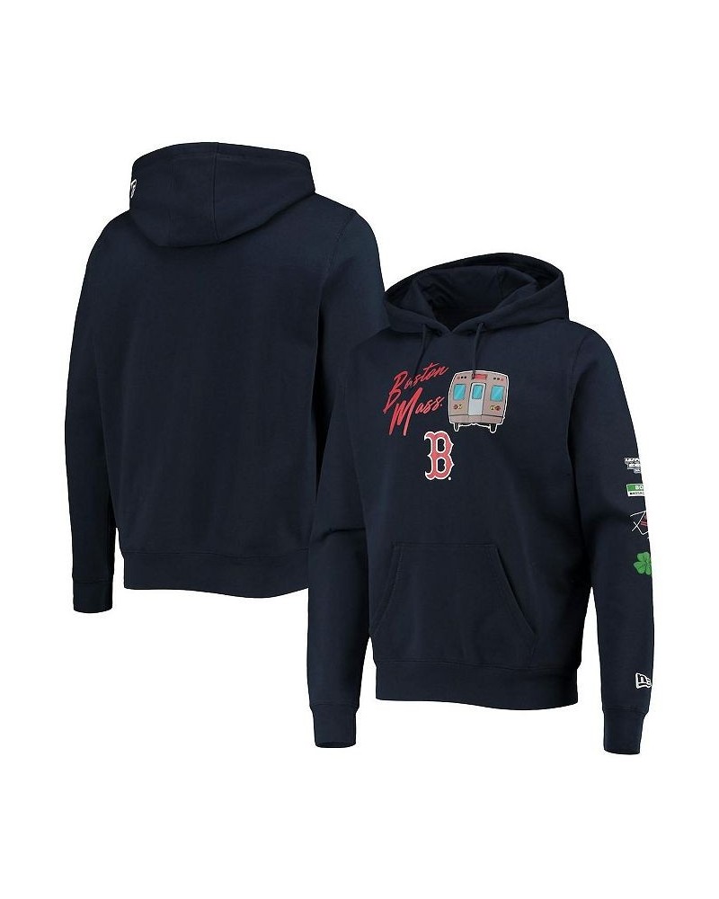 Men's Navy Boston Red Sox City Transit Pullover Hoodie $46.74 Sweatshirt