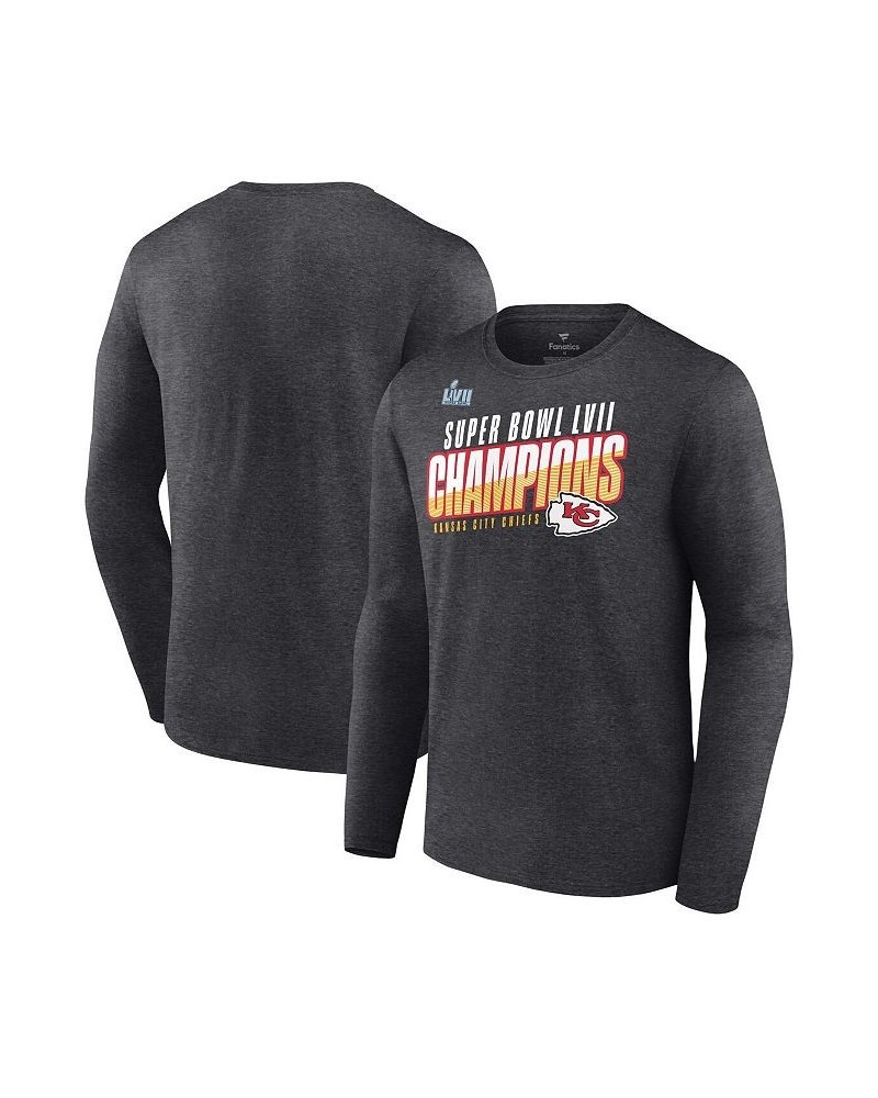 Men's Branded Heather Charcoal Kansas City Chiefs Super Bowl LVII Champions Victory Formation Long Sleeve T-shirt $24.50 T-Sh...