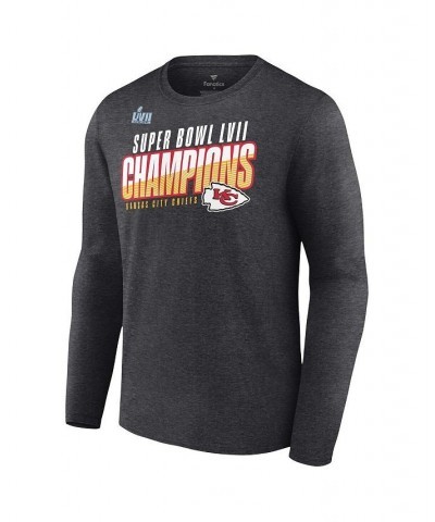 Men's Branded Heather Charcoal Kansas City Chiefs Super Bowl LVII Champions Victory Formation Long Sleeve T-shirt $24.50 T-Sh...