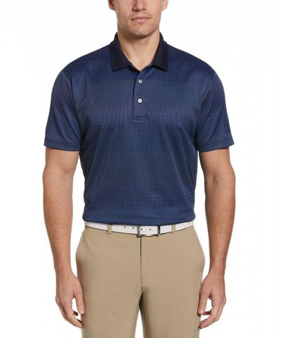 Men's Birdseye Stripe Jacquard Short-Sleeve Performance Polo Shirt Blue $48.40 Polo Shirts