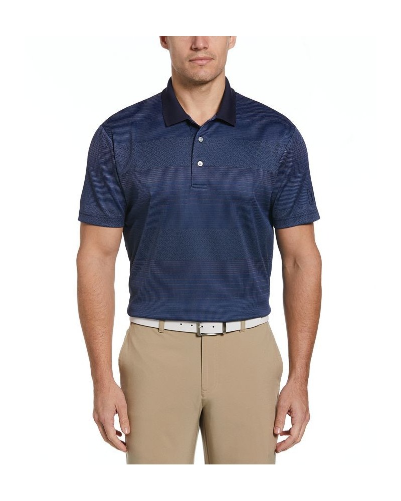 Men's Birdseye Stripe Jacquard Short-Sleeve Performance Polo Shirt Blue $48.40 Polo Shirts