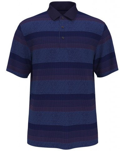 Men's Birdseye Stripe Jacquard Short-Sleeve Performance Polo Shirt Blue $48.40 Polo Shirts